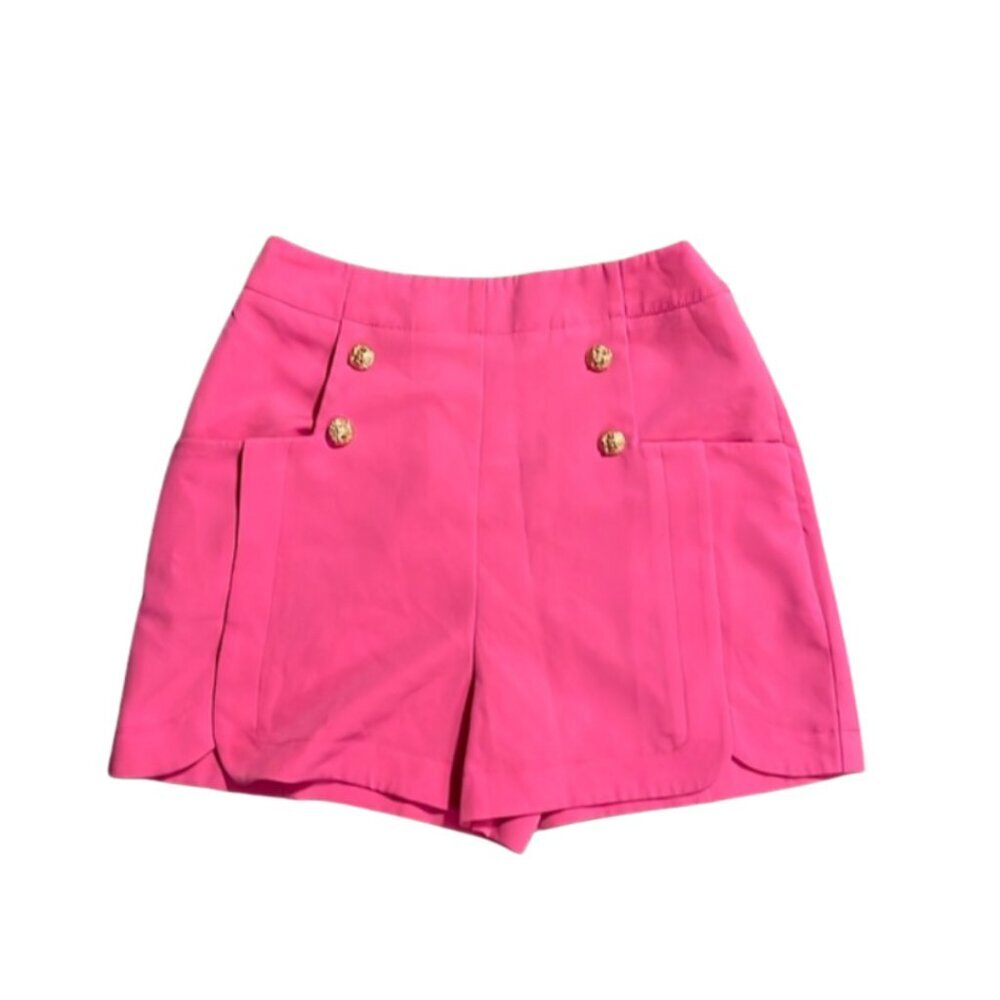 Versona Pink Skort with Gold Buttons Size 8 | Preppy & Chic